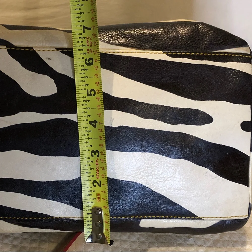 DOONEY & BOURKE Florentine Vacchetta Leather Juliette Zebra Striped Dome Satchel